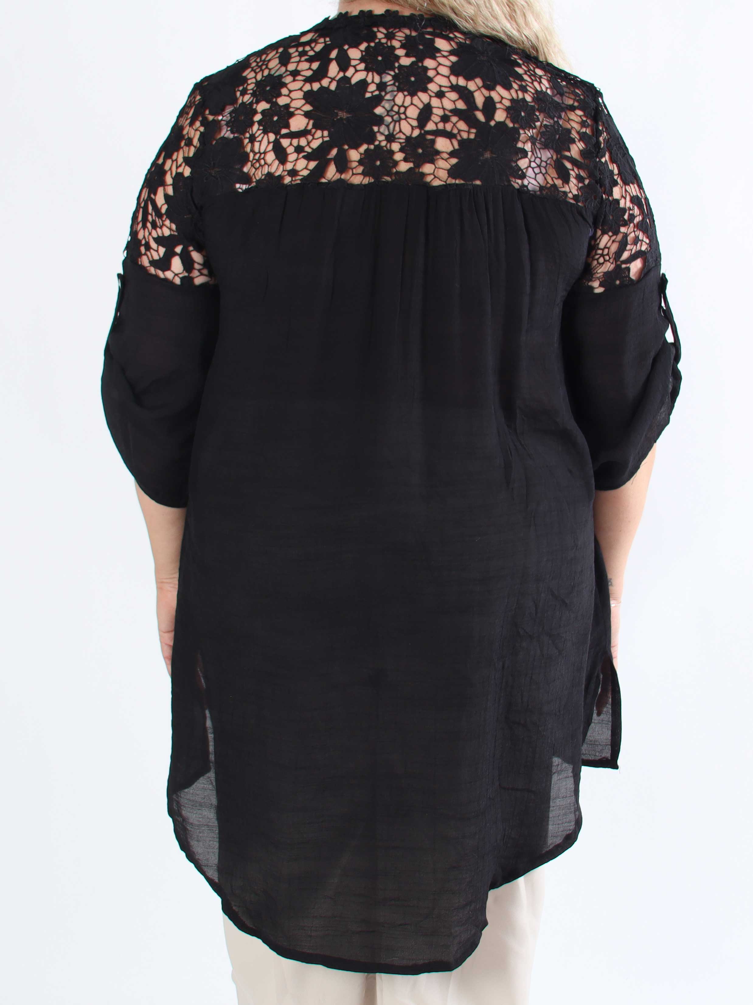 Rosalie - Söt feminin plus size-tunika med broderad rygg